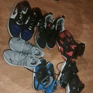 Jordan Kids' Black and Red High-Top Basketball Sneakers